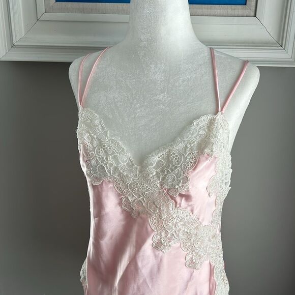 Vintage 80s Victorias Secret Gold Label Pink Lace Nightie Sexy Bodysuit Medium - Picture 5 of 16